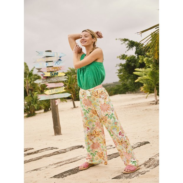 Loft floral shop wide leg pants