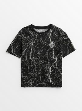 Black Marble Print T-Shirt 