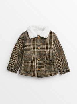 Brown Heritage Check Shacket 12-18 months