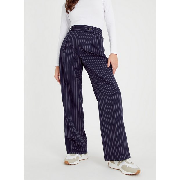 STRIPPED BLUE Print Palazzo Pants. Formal Wear/ Lounge Wear