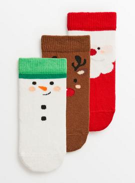 Christmas Festive Ankle Socks 3 Pack 
