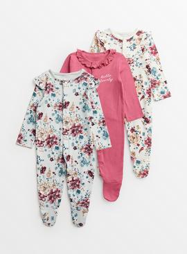 Floral Bloom Sleepsuits 3 Pack Up to 3 mths