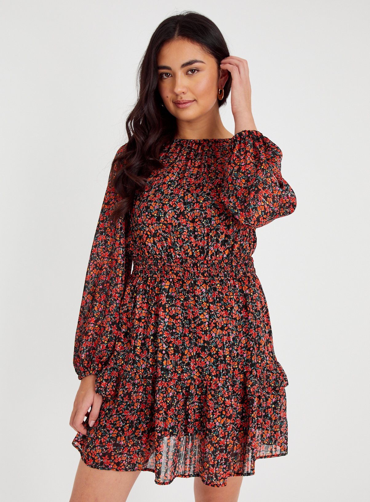 Floral Ditsy Ruffle Mini Dress 