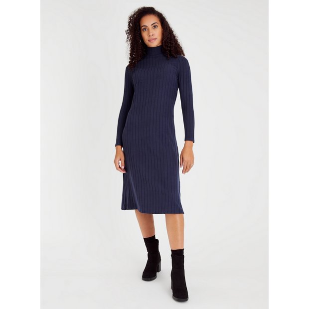 Buy Navy Soft Touch Ribbed Jumper Dress 22 | Dresses | Argos