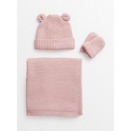 Pink Blanket, Hat & Mittens Gift Set  One Size