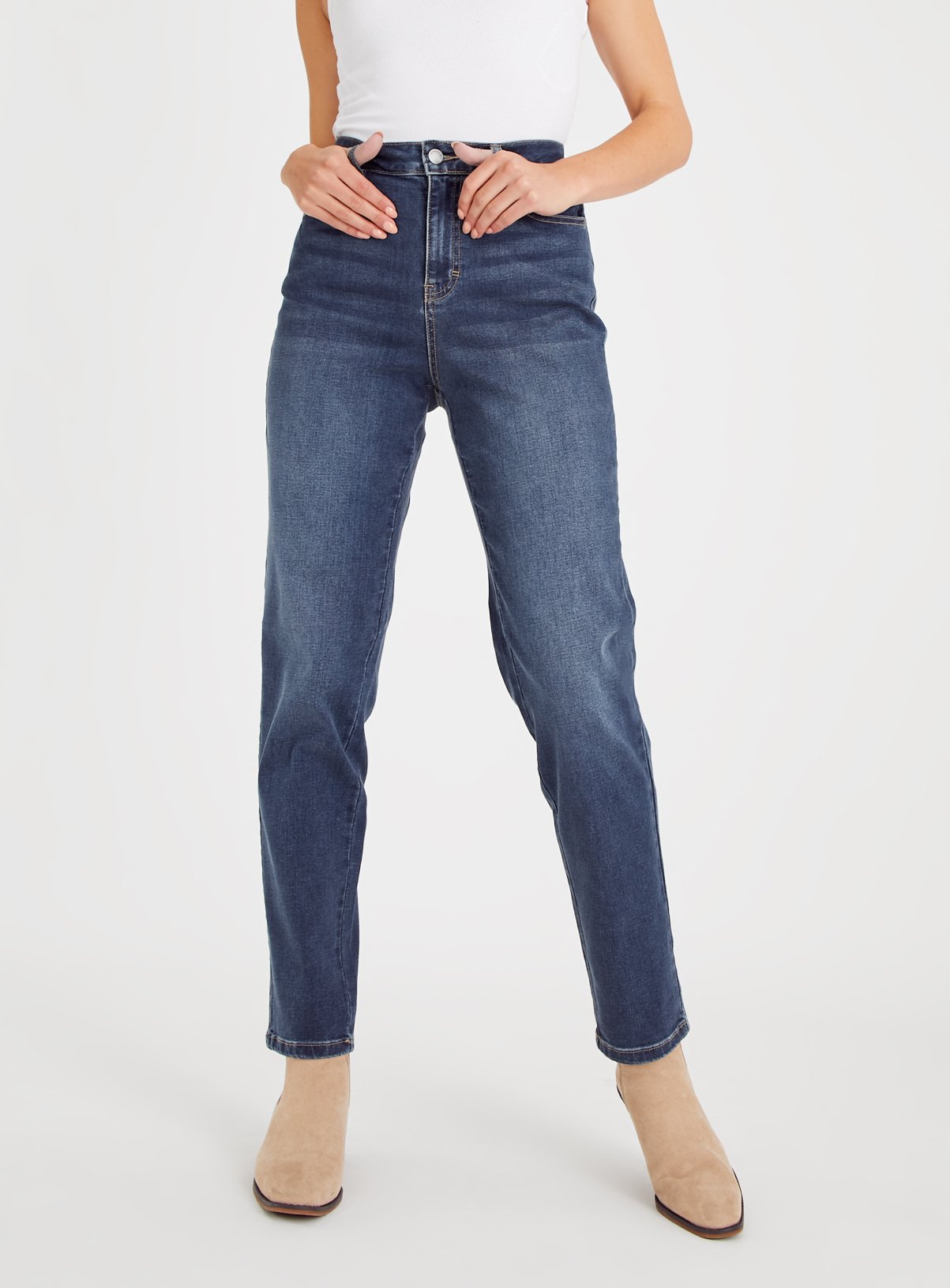 Blue Denim Straight Leg Jeans  14S