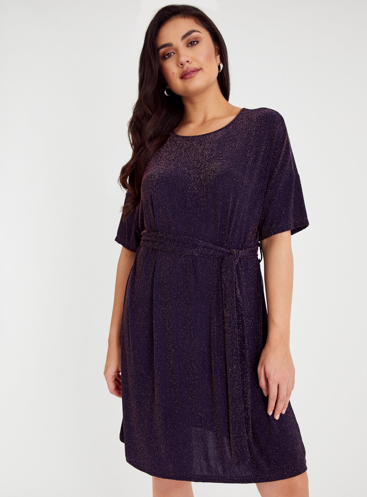 Purple Sparkle T-Shirt Dress 