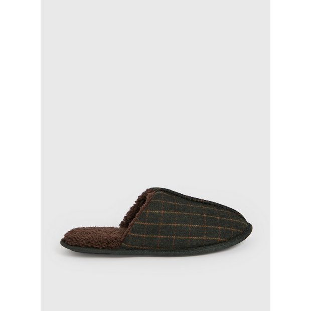 Buy Khaki Check Mule Slippers S Slippers Argos