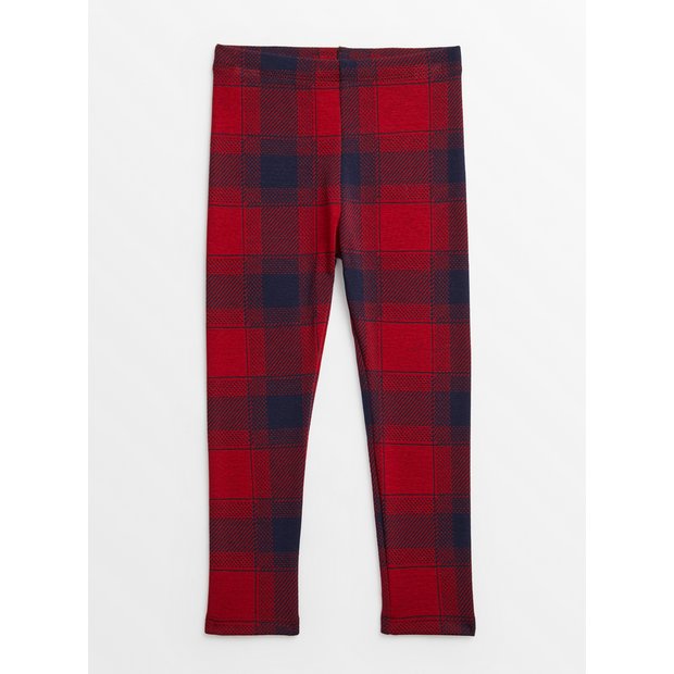 Buy Red Tartan Check Ponte Leggings 1 1.5 years Trousers Tu