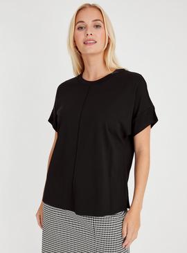 Black Ponte Relaxed Fit Top 