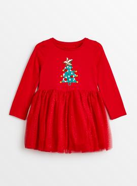 Red Christmas Tree Tutu Dress 