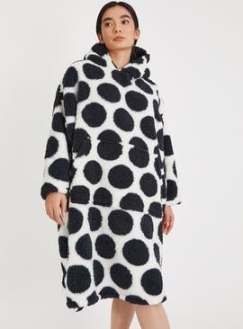 Mono Spot Fleece Hooded Blanket 