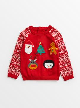 Red Christmas Character Fair Isle Jumper 9-12 months