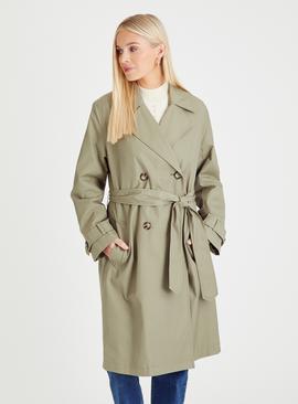 Green Belted Trench Coat 