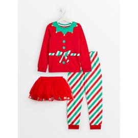 Christmas Elf Pyjamas & Tutu Set 