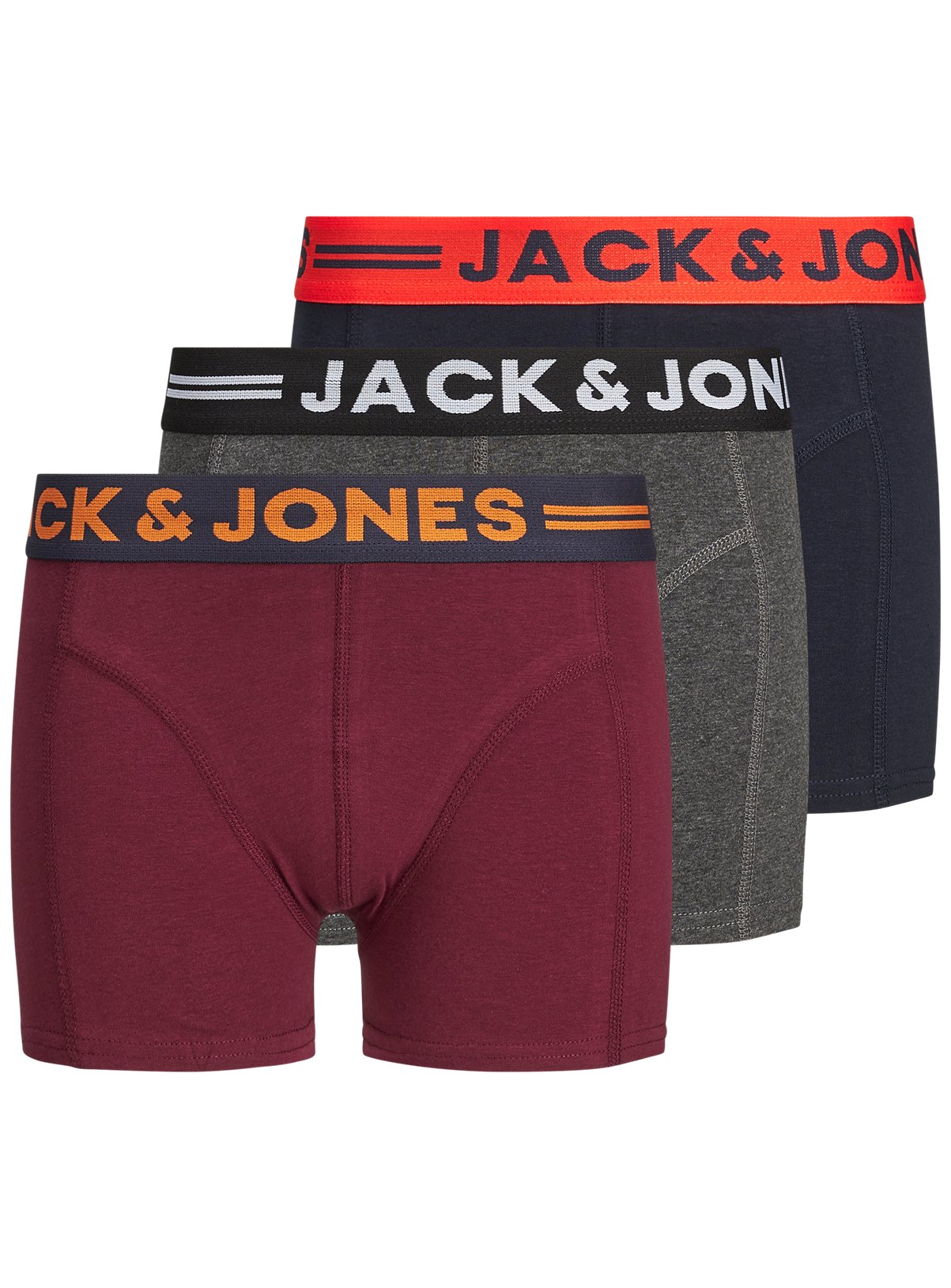 JACK & JONES JUNIOR Logo Waistband 3 Pack Trunks 