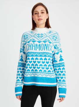 Blue Charmonix Knitted Jumper 