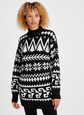 Mono Fairisle Longline Jumper 