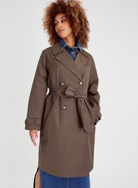 Brown Belted Trench Coat 