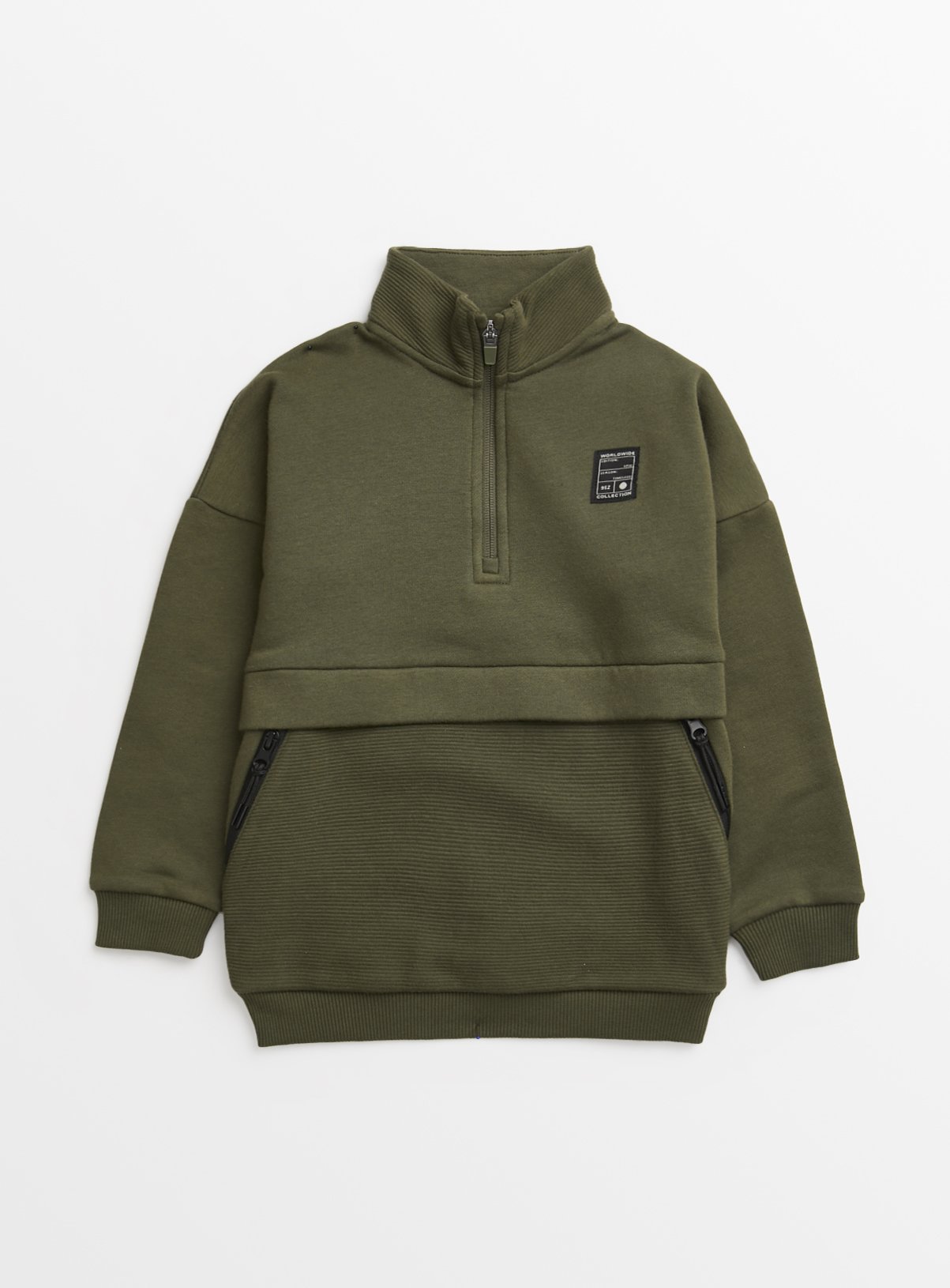 Khaki Funnel Neck Coord Sweatshirt 13 years