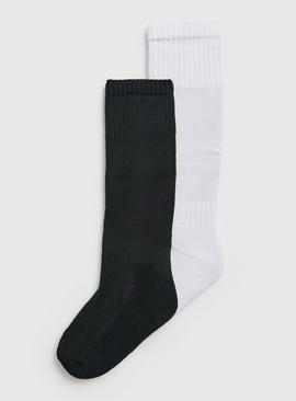 Black & White Football Socks 2 Pack 