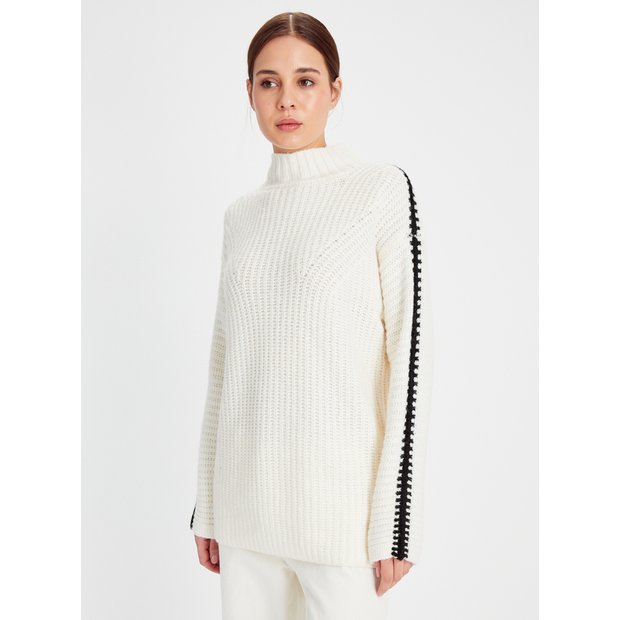 Buy Cream Contrast Blanket Stitch Knitted Jumper 24, Hoodies and  sweatshirts