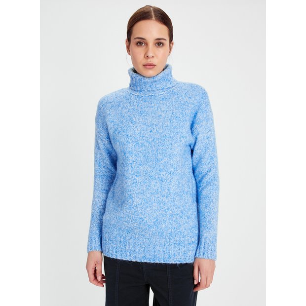 Light blue hotsell roll neck jumper