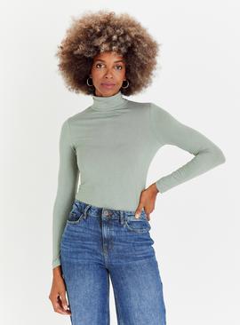 Sage Green Roll Neck Top 