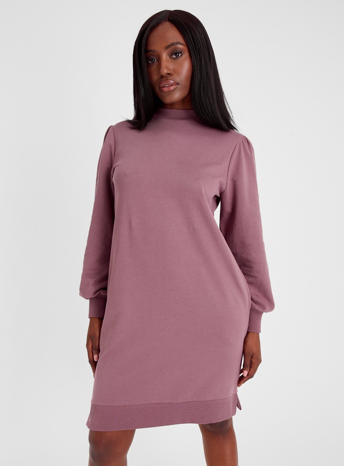 Pink High Neck Sweater Dress 