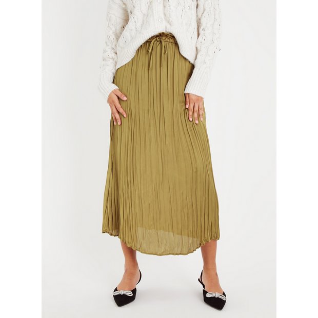 Buy Olive Satin Midaxi Skirt 18 | Skirts | Tu