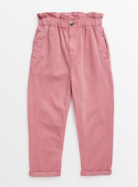 Dusky Pink Paper Bag Jeans 