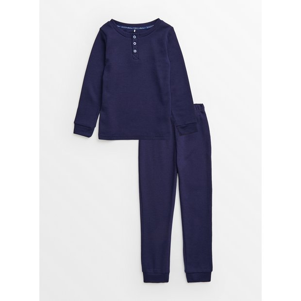 Buy Debenhams Heart Printed Waffle Fleece Pyjama Set In Navy