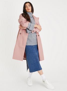 Pink Belted Trench Coat 