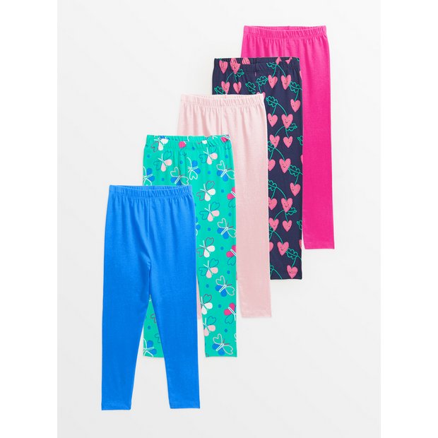 Buy Bright Butterfly & Cherry Leggings 5 Pack 6-7 years, Trousers