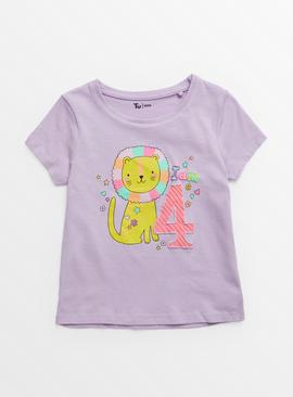 Lilac I Am 4 T-Shirt 3-4 years