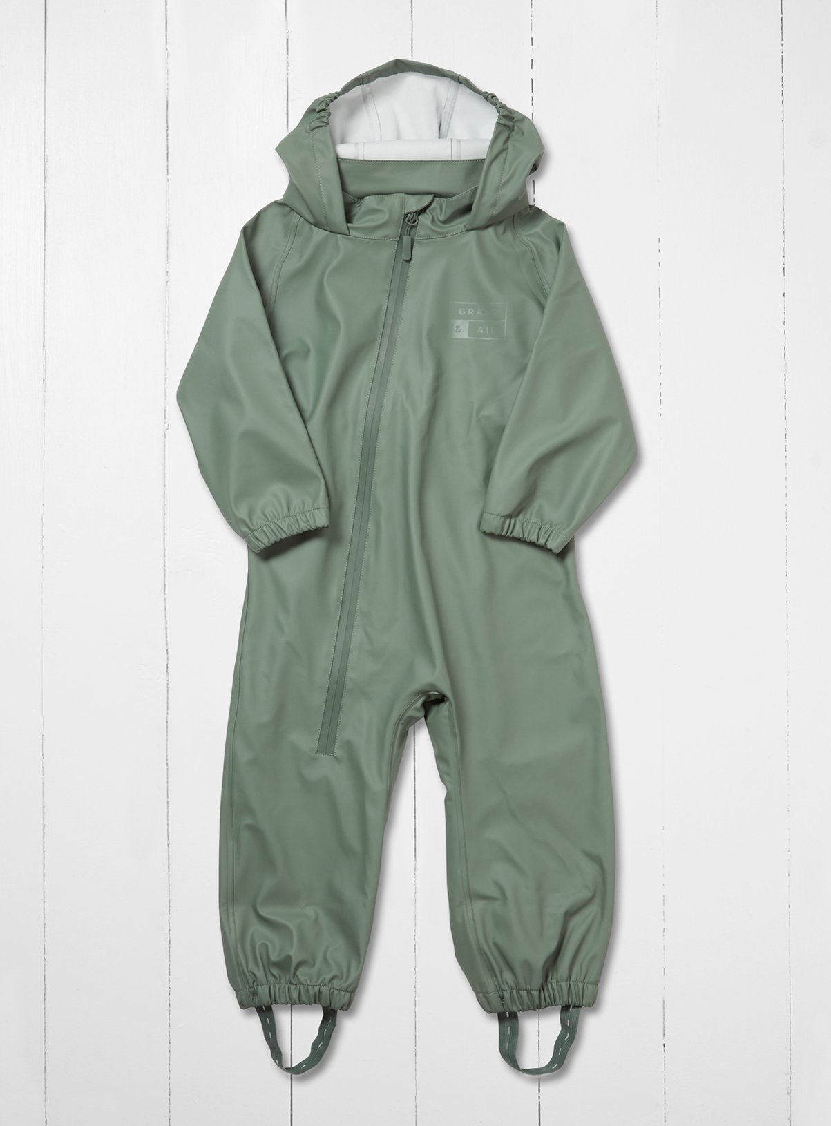 GRASS & AIR Little Kids Khaki Green Puddlesuit 18-24 months