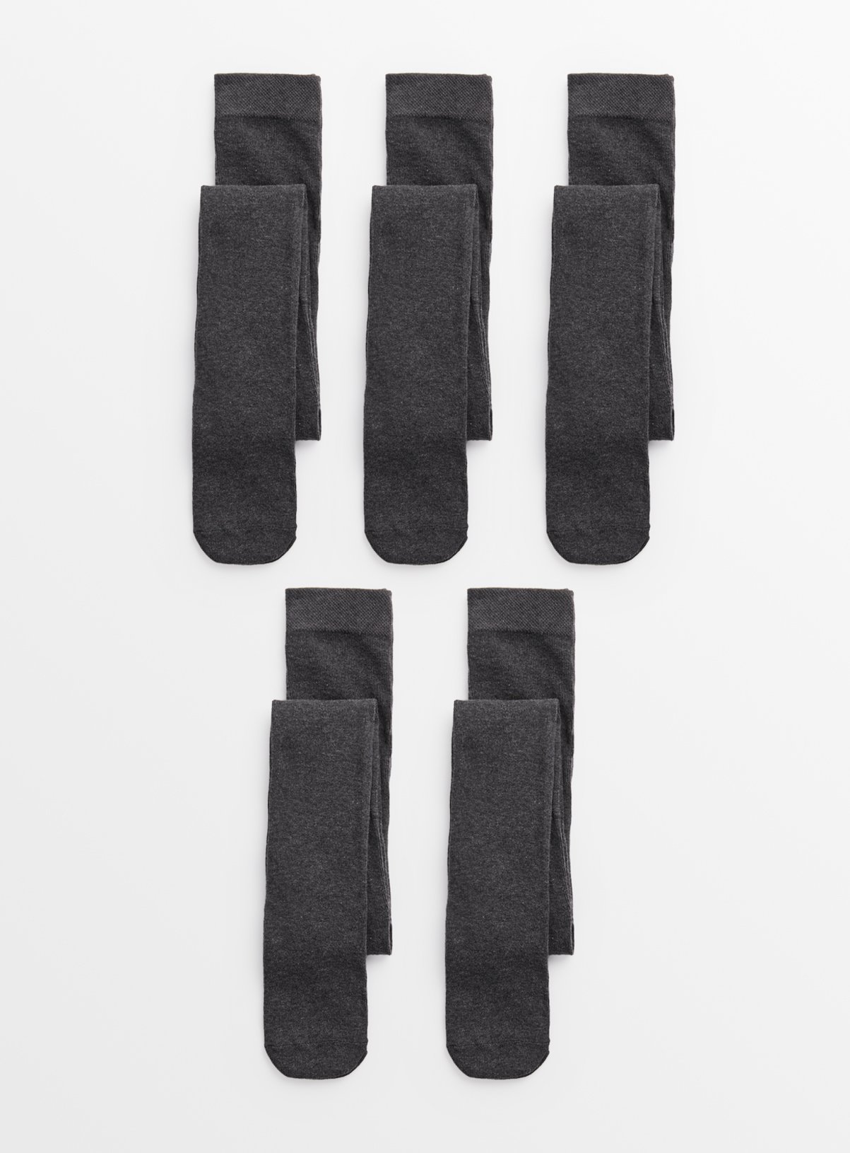 Grey Seamless Toe Tights 5 Pack 