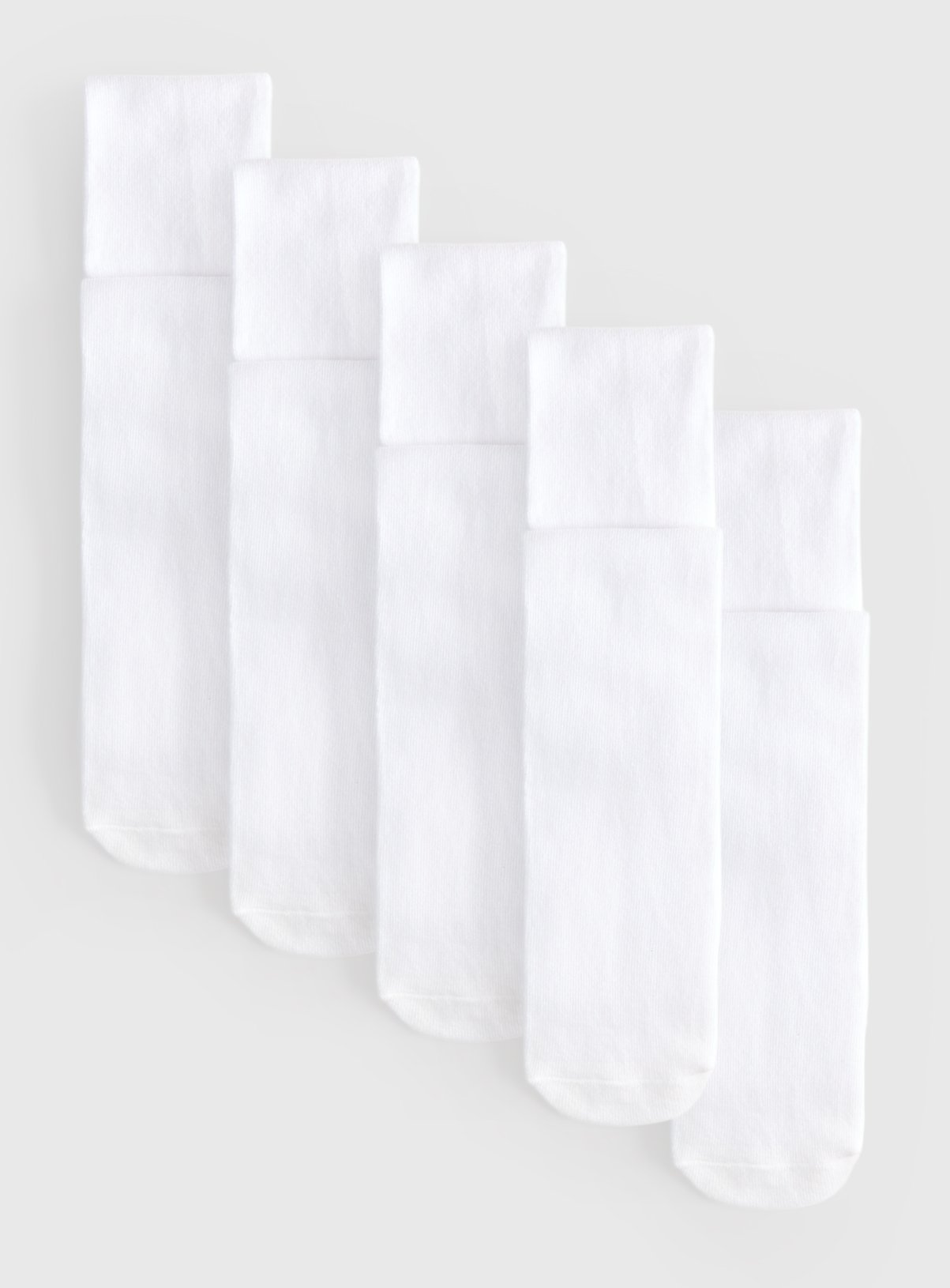 White Cotton-Rich Seamless Toe Tights 5 Pack 2-3 years