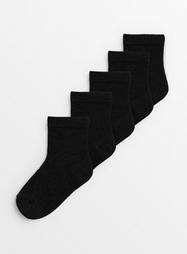 Plain Black Socks 5 Pack  