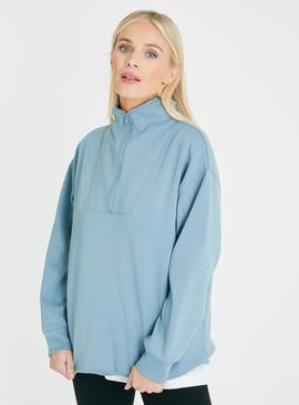 Blue Quarter Zip Sweatshirt 