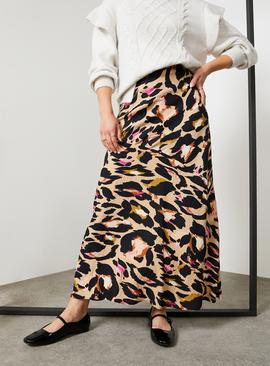 For All The Love Leopard Printed Cut About Slip Skirt 