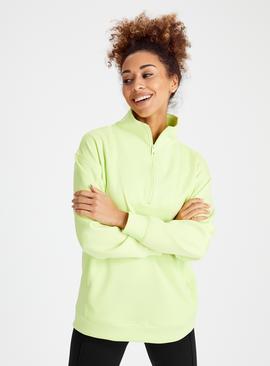 Lime Green Quarter Zip Sweatshirt 