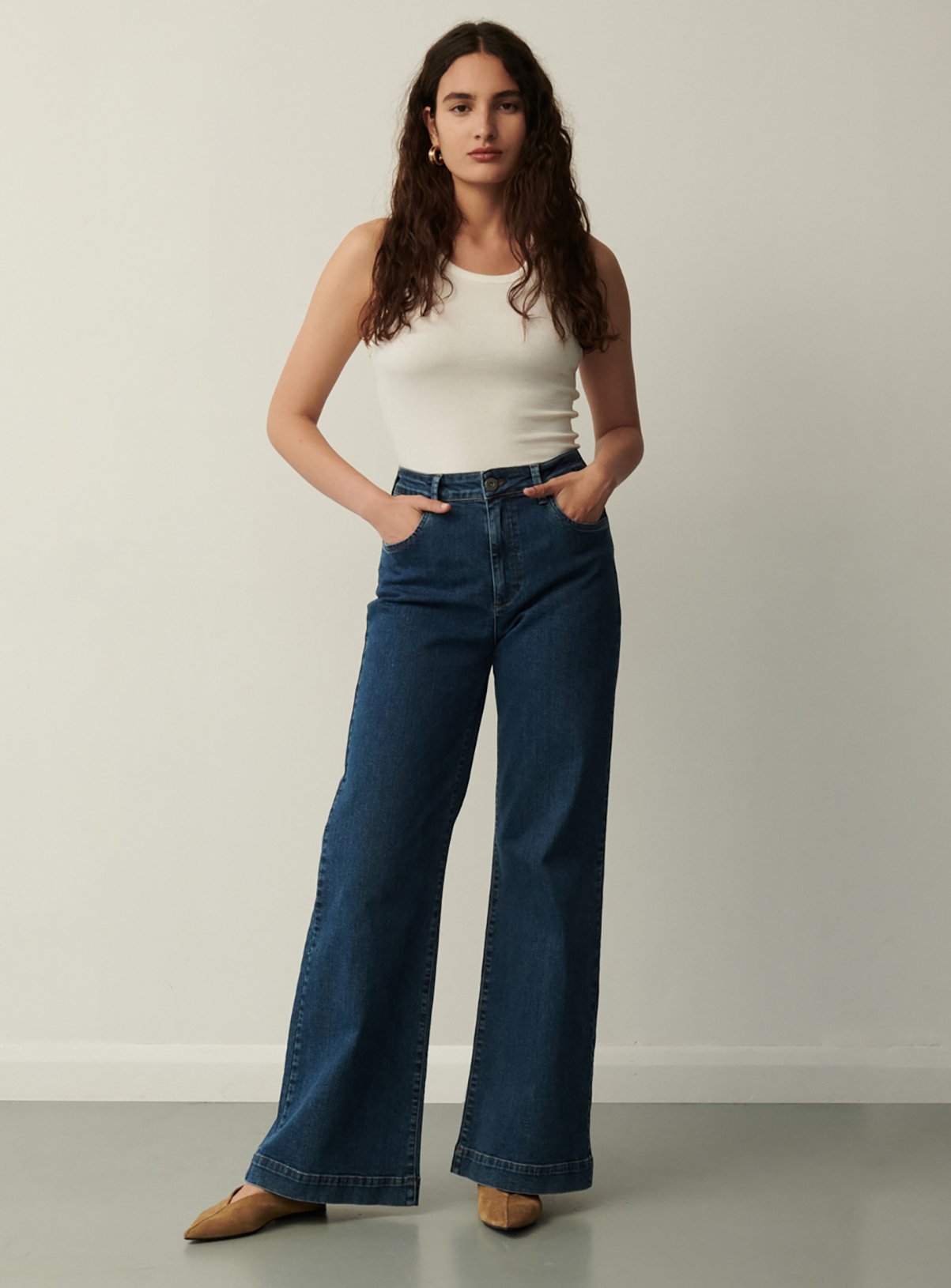 FINERY Gio Wide Leg Jeans 