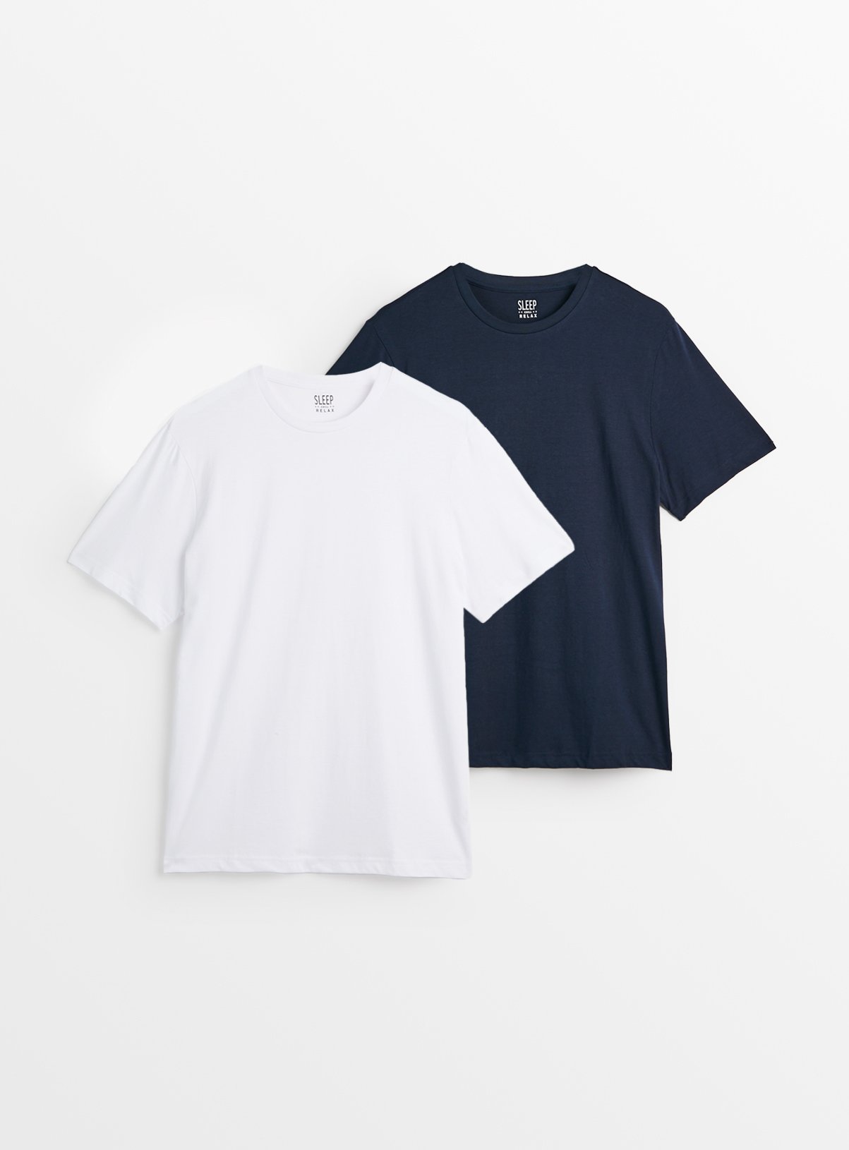 Navy & White Pyjama Top 2 Pack S