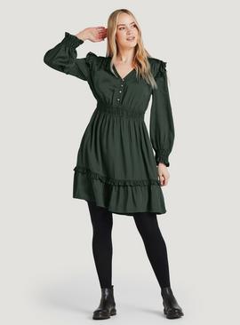 THOUGHT Florna Tencel Shirred Dress 