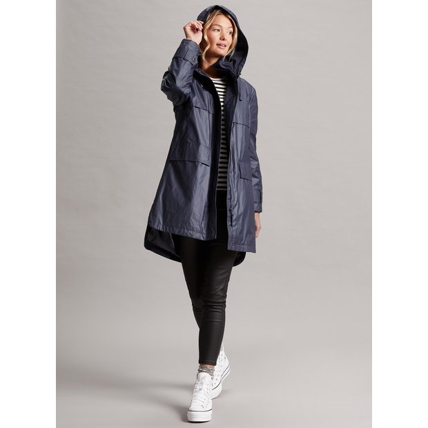 Four seasons long waterproof wax coat black tulip on sale