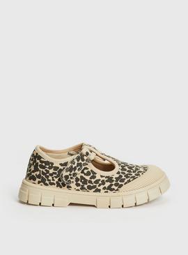 Animal Print Cut Out Shoes With Chunky Soles 