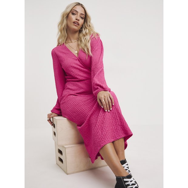 Ganni barra crepe outlet dress pink