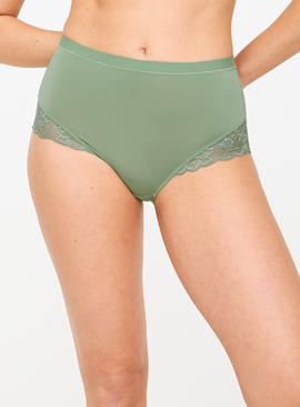 Khaki Floral Lace Full Knickers 