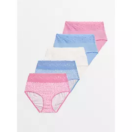 Ditsy Floral Comfort Lace Full Knickers 5 Pack